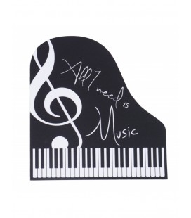 Agifty podkładka pod myszkę w kształcie fortepianu z napisem "All I Need Is Music"