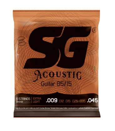 Struny do gitary akustycznej SG 9-45 + struna E i kostka
