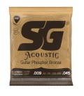 Struny do gitary akustycznej SG 9-45 + struna E i kostka EXTRA LIGHT PHOSPHOR BRONZE