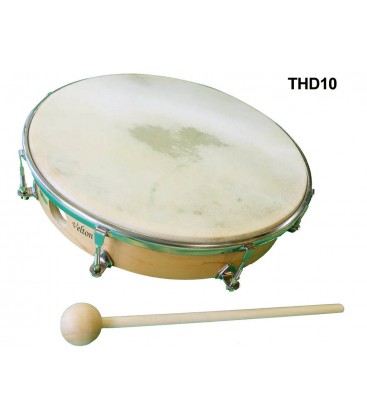 Bębenek strojony z pałeczką z naciągiem z krowiej skóry 25cm THD-10 Velton